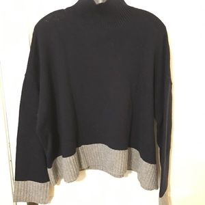 Navy & Gray cropped sweater